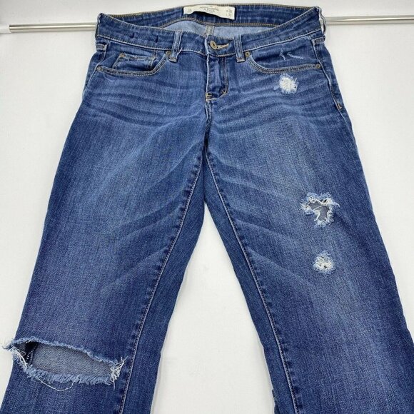 Abercrombie & Fitch Womens Straight Ankle Sz 2R (26x31) Blue Jeans - Picture 6 of 6